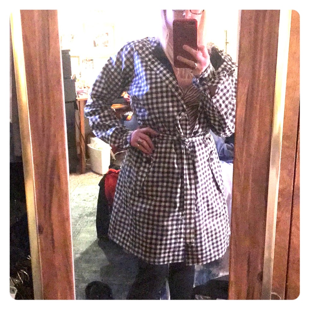 Columbia rain coat trench gingham trendy winter